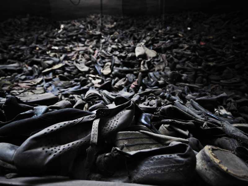 Museo del campo di Auschwitz, scarpe dei deportati (foto Gian Mattia D'Alberto / LaPresse)&nbsp;<br />