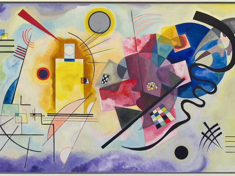 Vassily Kandinskij, <i>Giallo, rosso, blu</i>, olio su tela, 1925, Mus&eacute;e national d'art moderne, Parigi (foto Wikipedia)