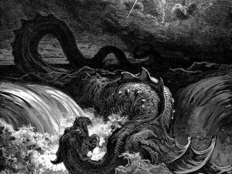 <i>Distruzione del Leviatano</i>, incisione del 1865 di Gustave Dor&eacute; (foto Wikipedia)