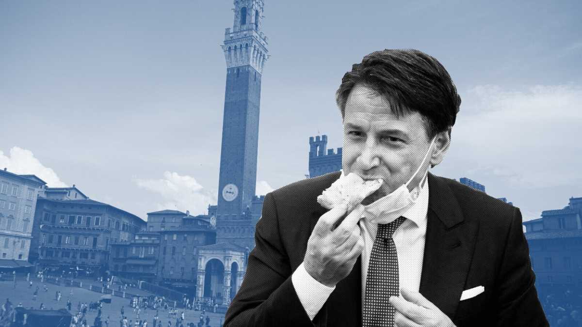 Immagine di Conte in trasferta a Siena, città dei crocevia a sinistra