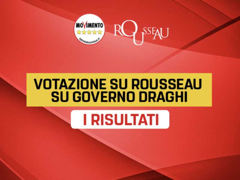 Rousseau, i sì al governo Draghi vincono con il 59,3 per cento