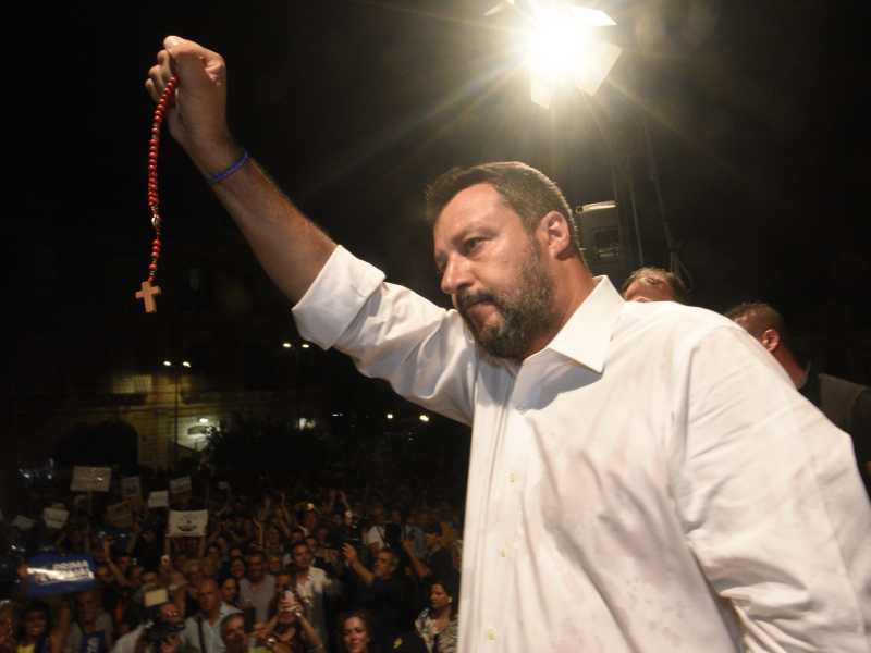 Comizio di Matteo Salvini a Siracusa (foto Stefano Cavicchi/LaPresse)&nbsp;<br />