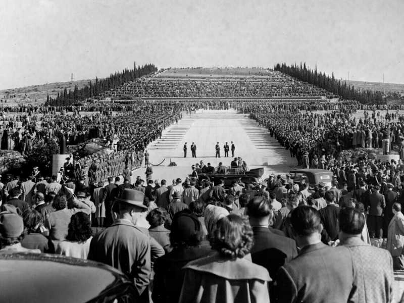 Redipuglia, una veduta del Sacrario in una foto del 1952 (Archivio LaPresse)&nbsp;<br />