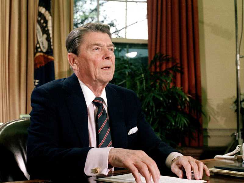 Ronald Reagan, presidente degli Stati Uniti dal 1981 al 1989 (archivio LaPresse)&nbsp;<br />