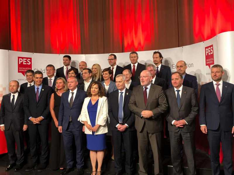 Un meeting a Bruxelles dei leader socialisti e democratici europei, nel giugno 2019 (foto Ansa)&nbsp;<br />