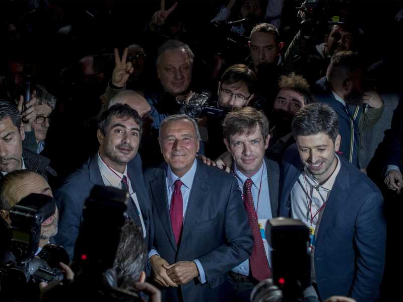 Da sinistra:&nbsp;Nicola Fratoianni, Pietro Grasso, Pippo Civati e Roberto Speranza (Ansa)<br />