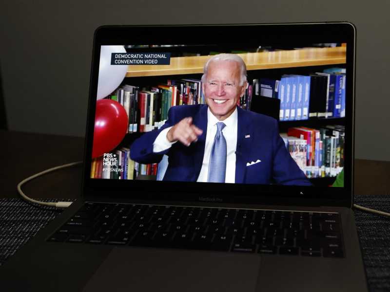 Joe Biden, durante la Convention nazionale dei Democratici dello scorso agosto, che si &egrave; tenuta in modalit&agrave; virtuale a causa del Coronavirus (Ansa)