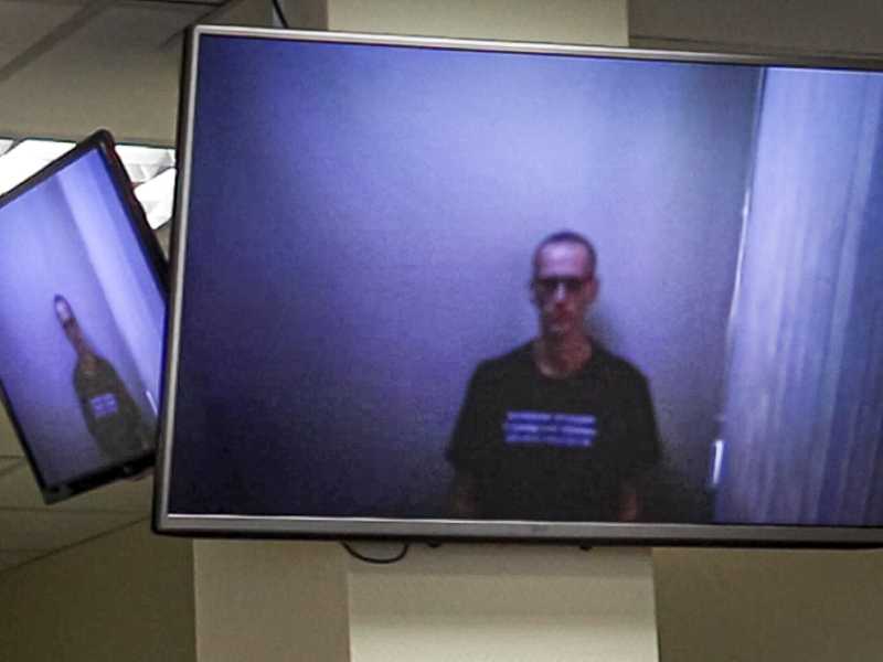 Mosca, Alexei Navalny in collegamento video ad un'udienza del tribunale (LaPresse)<br />&nbsp;<br />