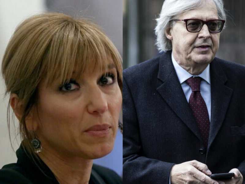 Costanza Miriano e Vittorio Sgarbi (foto Ansa)&nbsp;