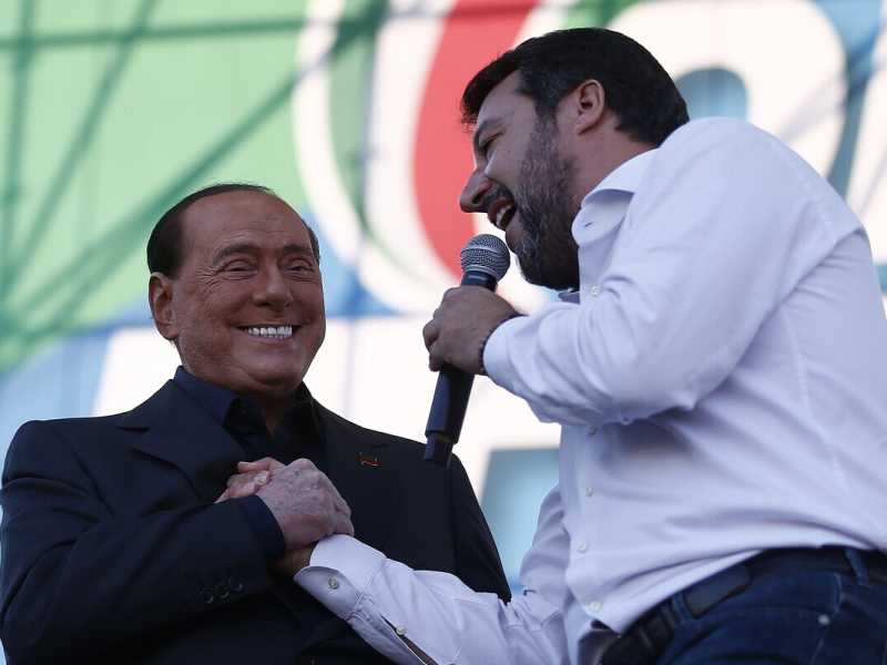 Silvio Berlusconi e Matteo Salvini (foto LaPresse)