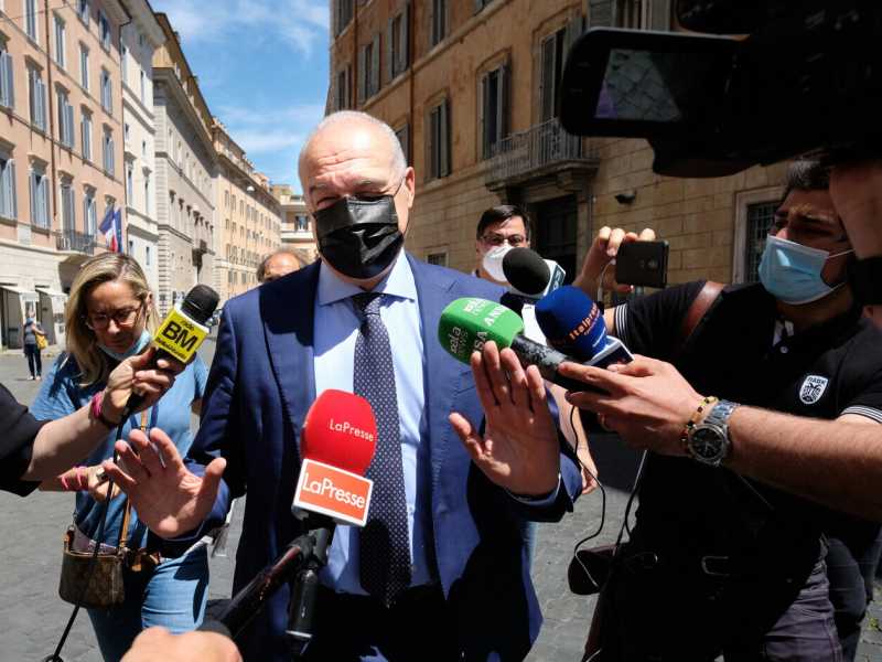 Enrico Michetti, candidato sindaco di Roma del centrodestra (foto LaPresse)