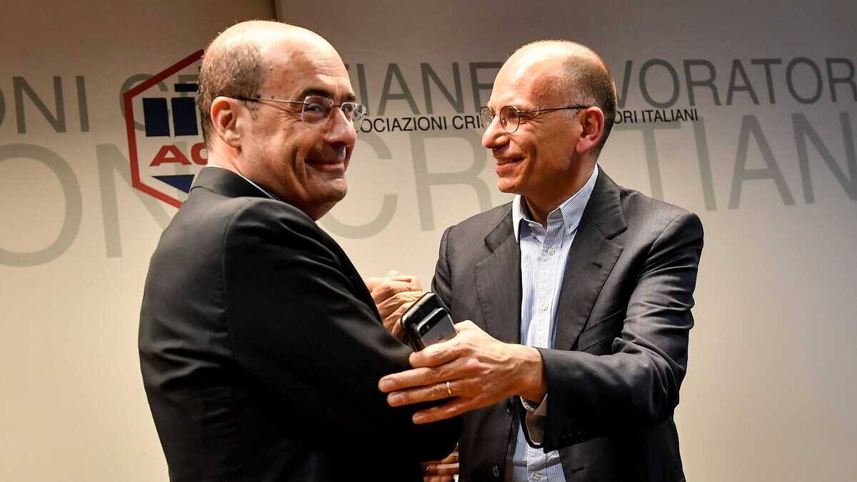 Immagine di Letta e Zingaretti a pranzo al Nazareno: "Nicola aiutami a Roma"