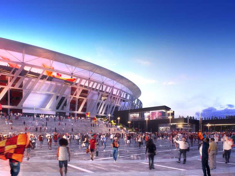 Il progetto dello stadio della Roma a Tor di Valle (Ansa)&nbsp;<br />