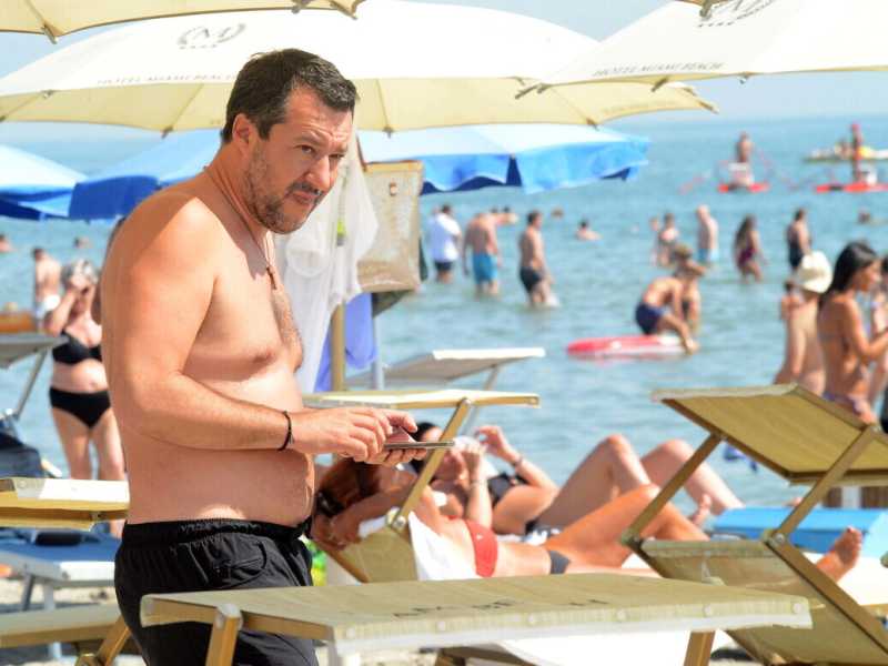 Matteo Salvini al Papeete di Milano Marittima