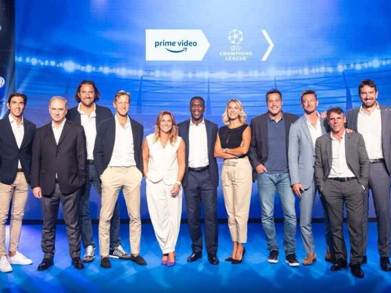 Il team italiano di Prime video sport per la Champions League (foto: Amazon Prime video)