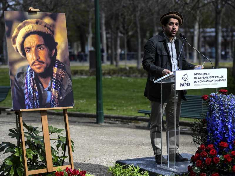 Ahmad Massoud, durante una cerimonia commemorative per suo padre, il leggendario combattente antitalebano comandante Massoud (Ansa)&nbsp;<br />