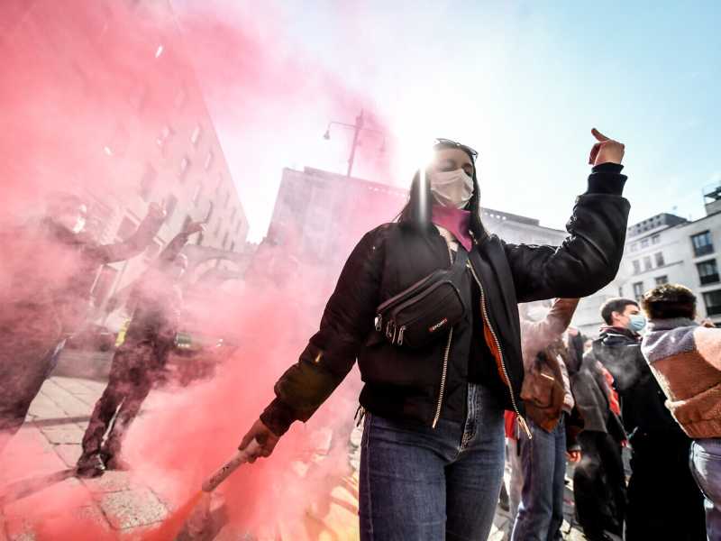 Flash mob femminista a Milano (LaPresse)&nbsp;