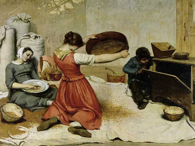 Gustave Courbet, Le vagliatrici di grano (1854)&nbsp;<br />