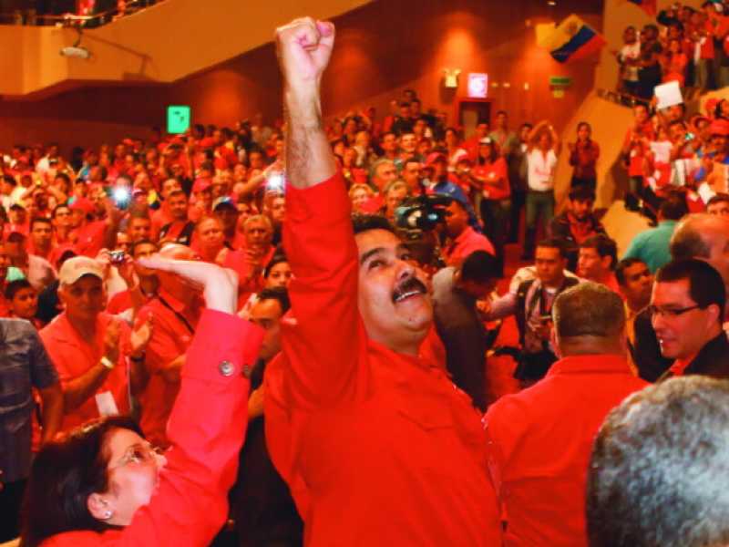 Nicol&aacute;s Maduro, presidente della Repubblica bolivariana del Venezuela al terzo congresso del Partito socialista unito che l&rsquo;ha acclamato presidente