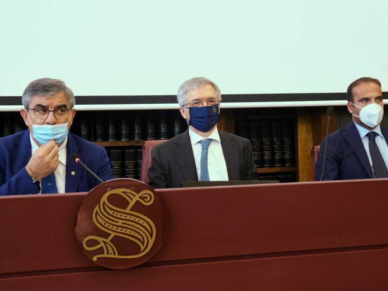 Il ministro dell&rsquo;economia Daniele Franco durante l&rsquo;audizione sulle tematiche relative alla riforma fiscale (Foto Mauro Scrobogna /LaPresse)