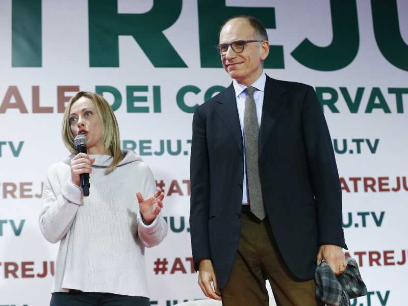 Roma, Atreju 21: ospite Enrico Letta segretario del Partito Democratico (Foto Cecilia Fabiano/ LaPresse)&nbsp;<br />