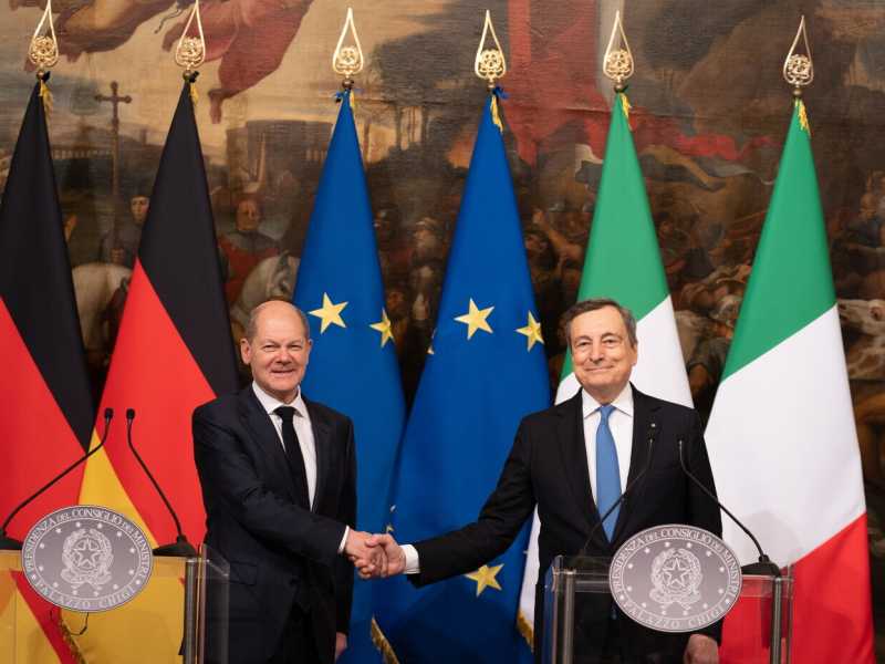 Moine e intesa tra Draghi e Scholz per parlare “con una voce sola”