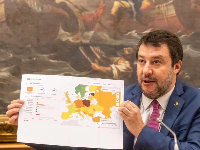 Camera, conferenza stampa Lega su proposte in tema di energia e caro bollette (Foto Mauro Scrobogna /LaPresse)&nbsp;<br />