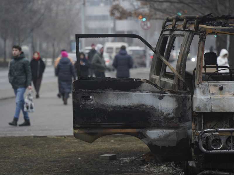Proteste contro l&rsquo;aumento del prezzo del Gpl nei giorni scorsi  in Kazakistan (LaPresse)&nbsp;<br />