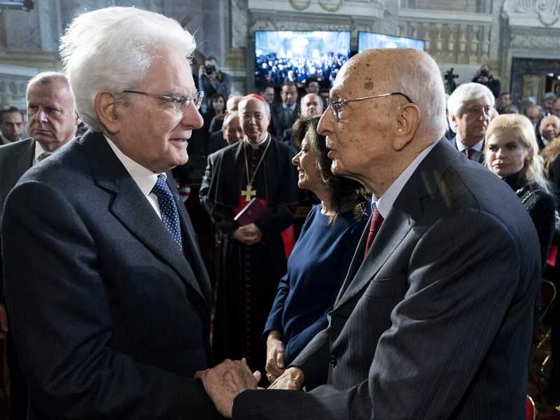 &nbsp;Sergio Mattarella e Giorgio Napolitano (foto LaPresse)