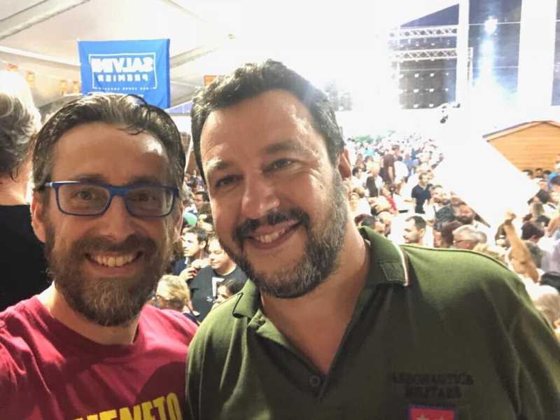 Fabrizio Boron e Matteo Salvini. Foto dal profilo Twitter di Boron