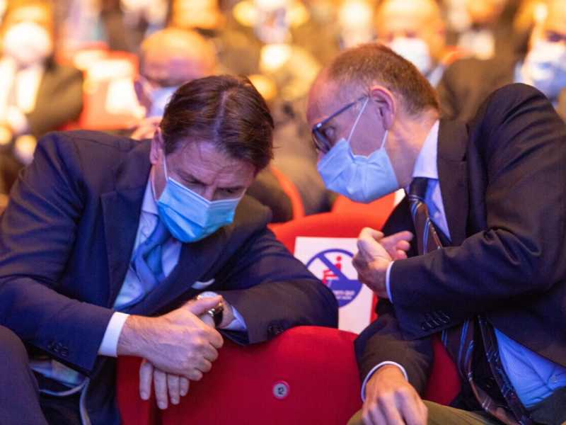  Enrico Letta e Giuseppe Conte (Ansa)
