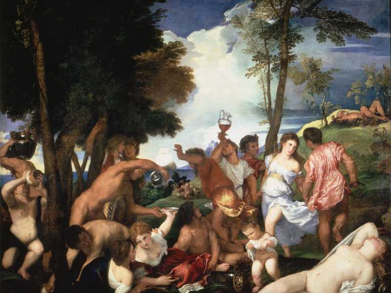 Il Baccanale degli Andrii &egrave; un dipinto a olio su tela (175x193 cm) di Tiziano, databile al 1523&ndash;1526 e conservato nel Museo del Prado di Madrid&nbsp;<br />