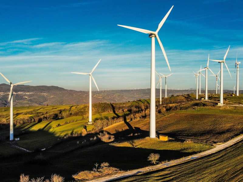 Parco eolico di Guardia Lombardi in provincia di Avellino, 18 Febbraio 2022. ANSA/CESARE ABBATE&nbsp;<br />