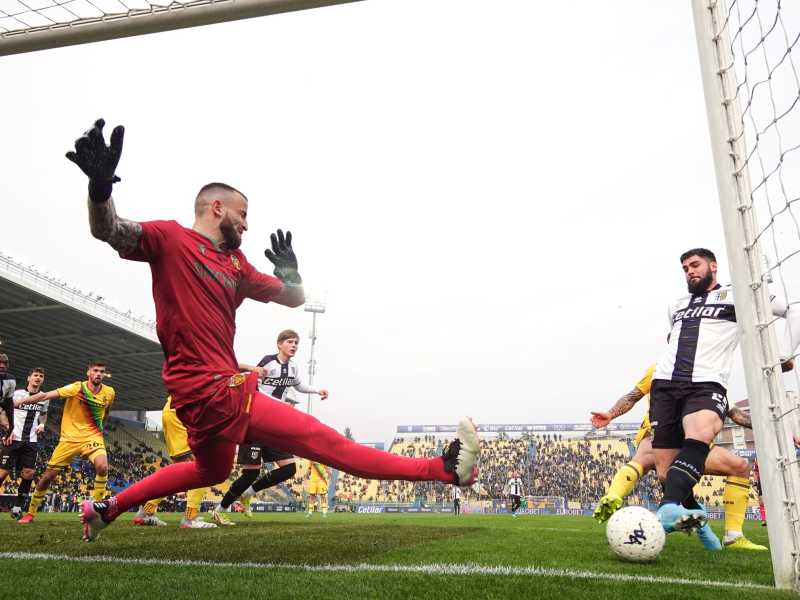 Parma Ternana del 19 febbraio 2022, Elias Cobbaut realizza il gol dell'1-2 (foto Massimo Paolone/LaPresse)&nbsp;<br />