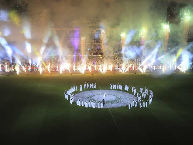 L'inaugurazione ufficiale dello stadio Al Thumama: uno dei siti dei Mondiali in Qatar (foto LaPresse) 