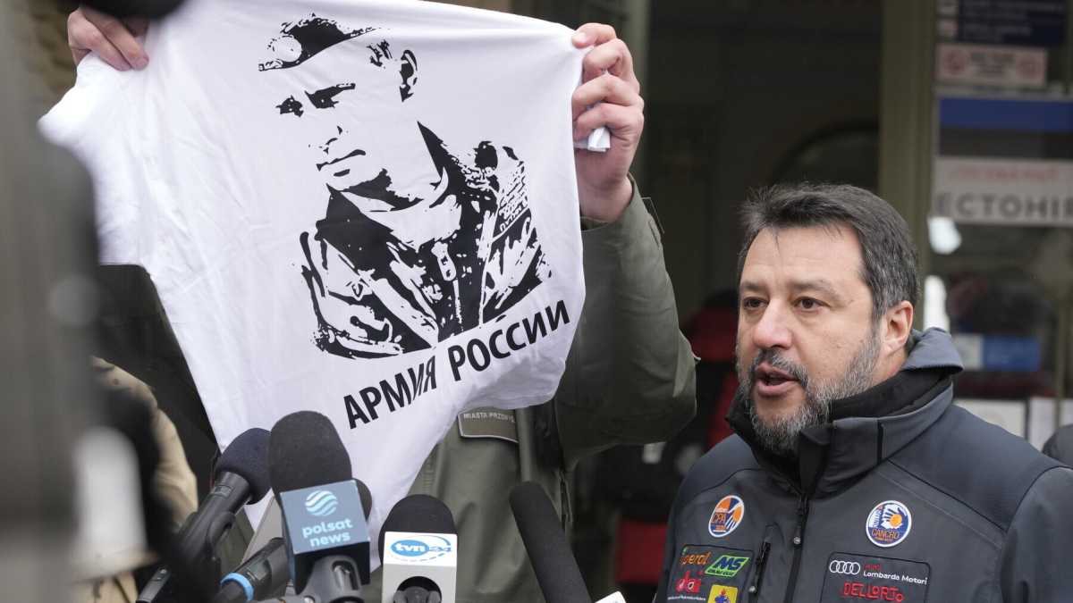 Matteo Salvini in Polonia (LaPresse)