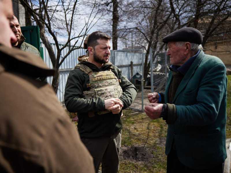 Zelensky a Bucha (Ansa)&nbsp;