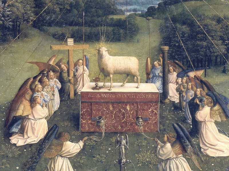 il Polittico di Gand dei fratelli van Eyck (dettaglio)&nbsp;