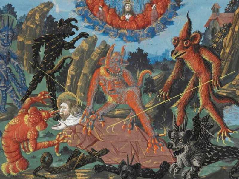 Diavoli nel racconto della tentazione di Sant'Antonio (&copy;The British Library)&nbsp;<br />