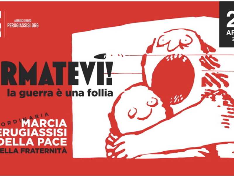 L'assurdo manifesto della Marcia della pace, che equipara Russia e Ucraina