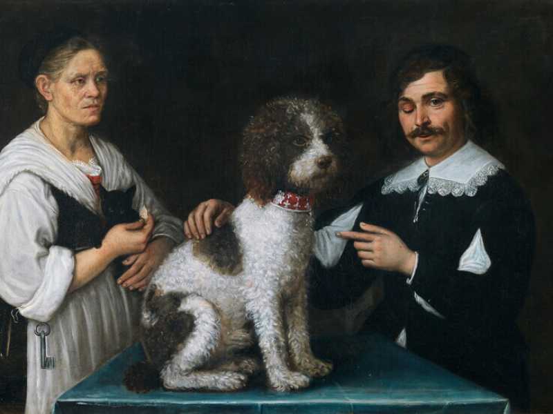 P.A. Barbieri, Ritratto del Guercino e della sorella Lucia Barbieri assieme a un cane Lagotto (Fondazione Sorgente Group)&nbsp;<br />