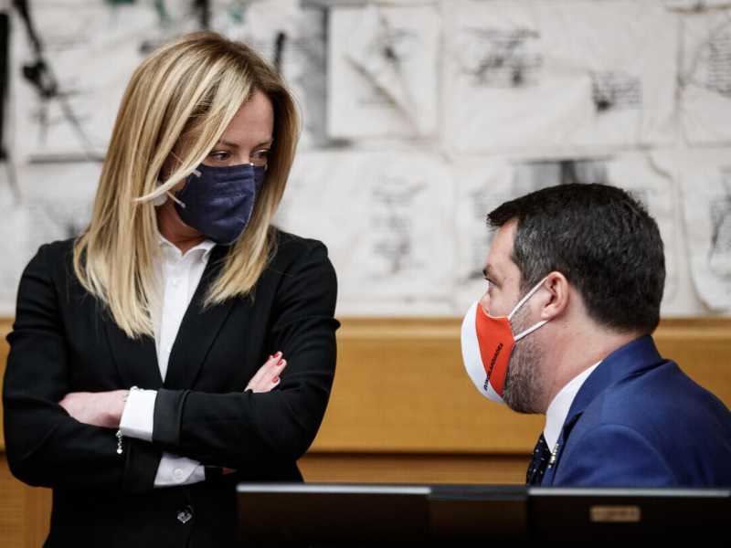 Giorgia Meloni e Matteo Salvini (Ansa)