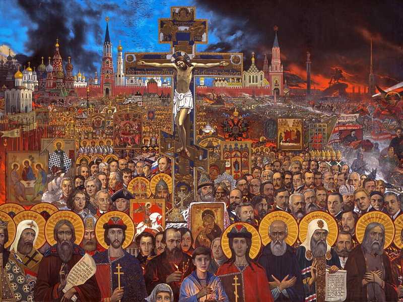 Il dipinto del pittore russo Ilya Glazunov, "Russia senza tempo"<br />