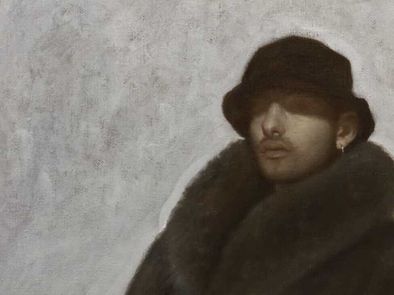  "Autoritratto come mitomane", Mattia Barbalaco, olio su tela 50x60, (dal suo profilo instagram)