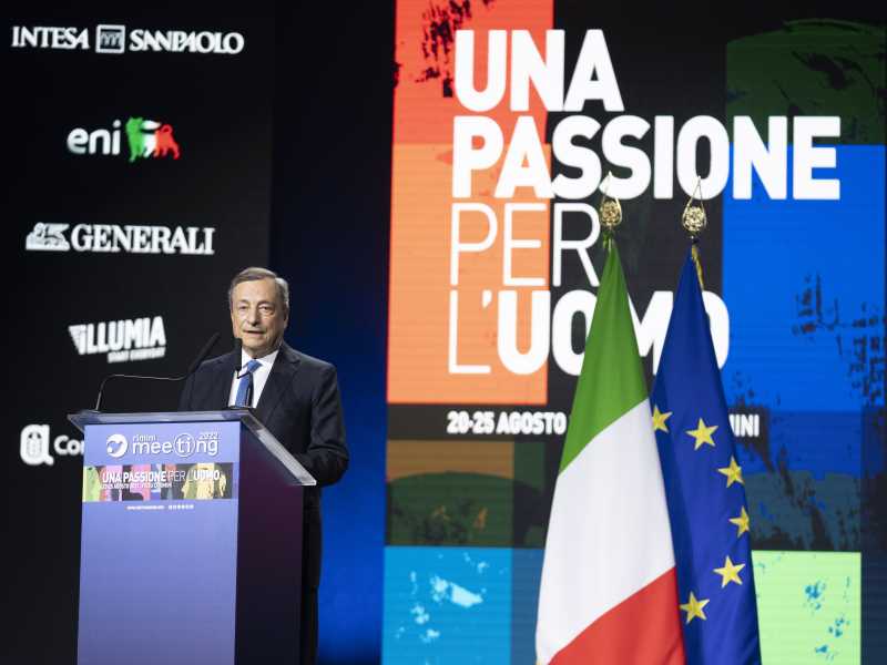Mario Draghi al Meeting di Rimini, Foto di LaPresse <br />