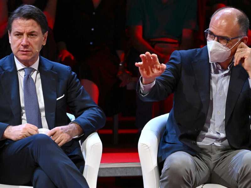 Giuseppe&nbsp; Conte e Enrico Letta (Ansa)