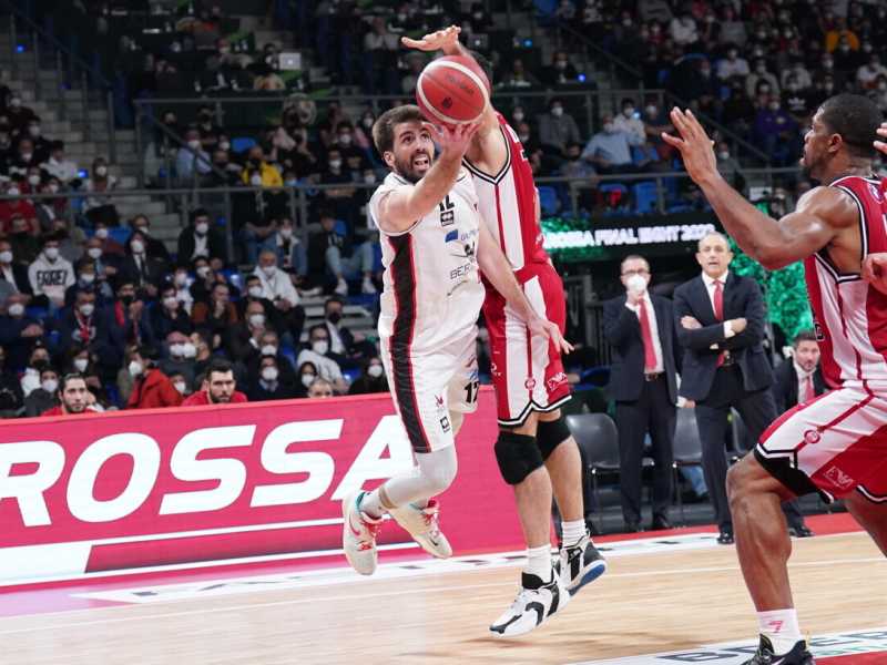  Ariel Filloy durante l'incontro finale di basket AX Armani Exchange vs Bertram Derthona a Pesaro 20 febbraio 2022.<br />