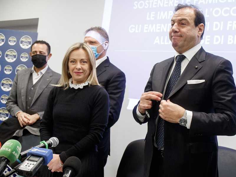 Giorgia Meloni e Maurizio Leo (LaPresse)<br /> <br />