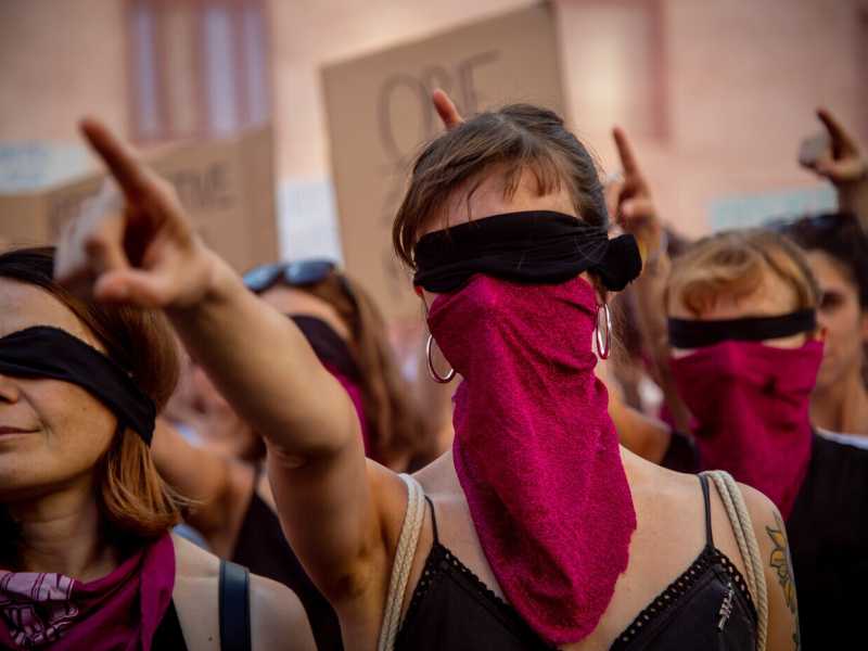 Torino, corteo di Non Una Di Meno per la Giornata Internazionale per l'aborto sicuro, libero e gratuito (LaPresse) <br />