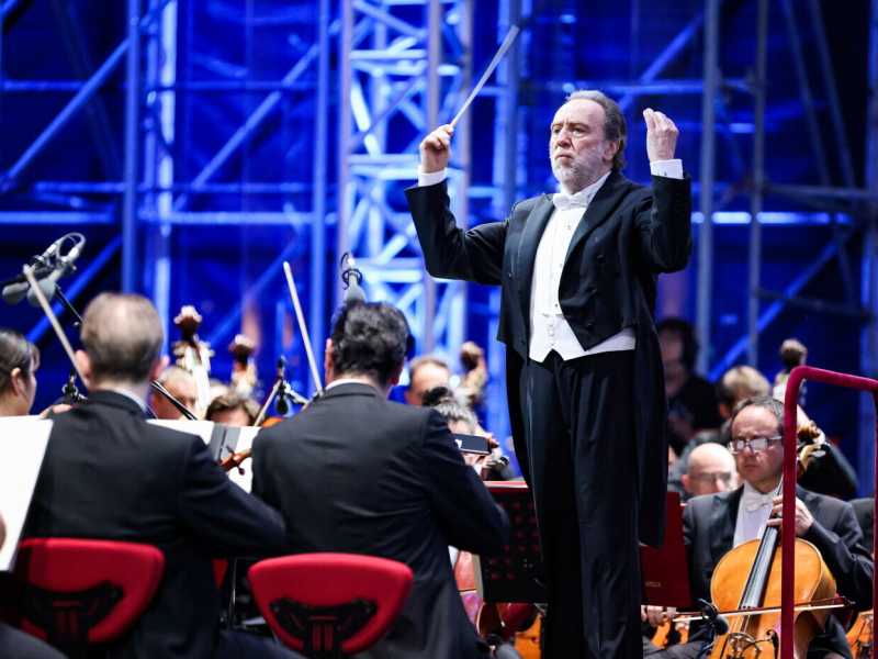 Riccardo Chailly, Concerto Per Milano della Filarmonica della Scala in Piazza Duomo (LaPresse) <br />